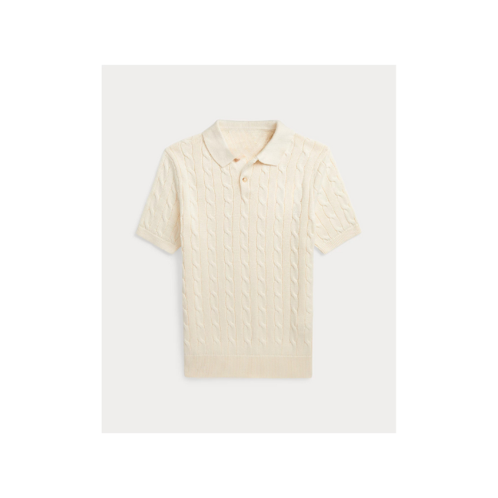 RL Cable-Knit Cotton Polo Shirt
