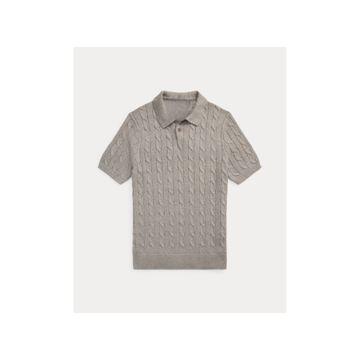 RL Cable-Knit Cotton Polo Shirt