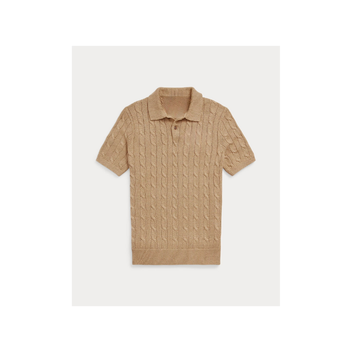 RL Cable-Knit Cotton Polo Shirt