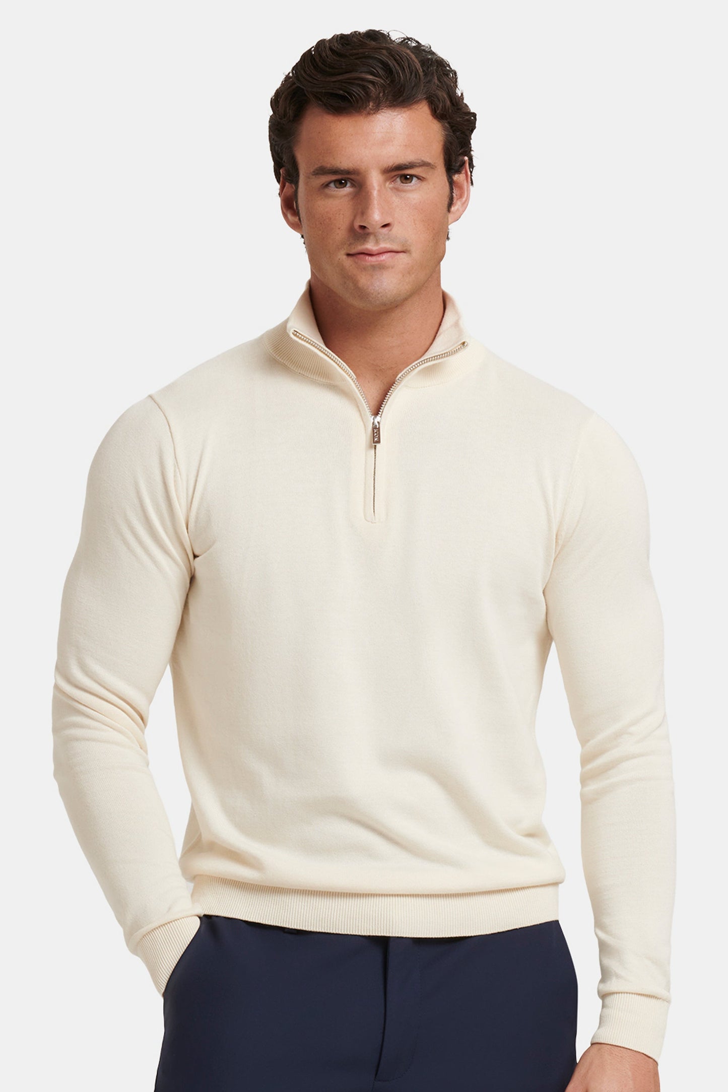 THE SANTONI QUARTER ZIP SWEATER