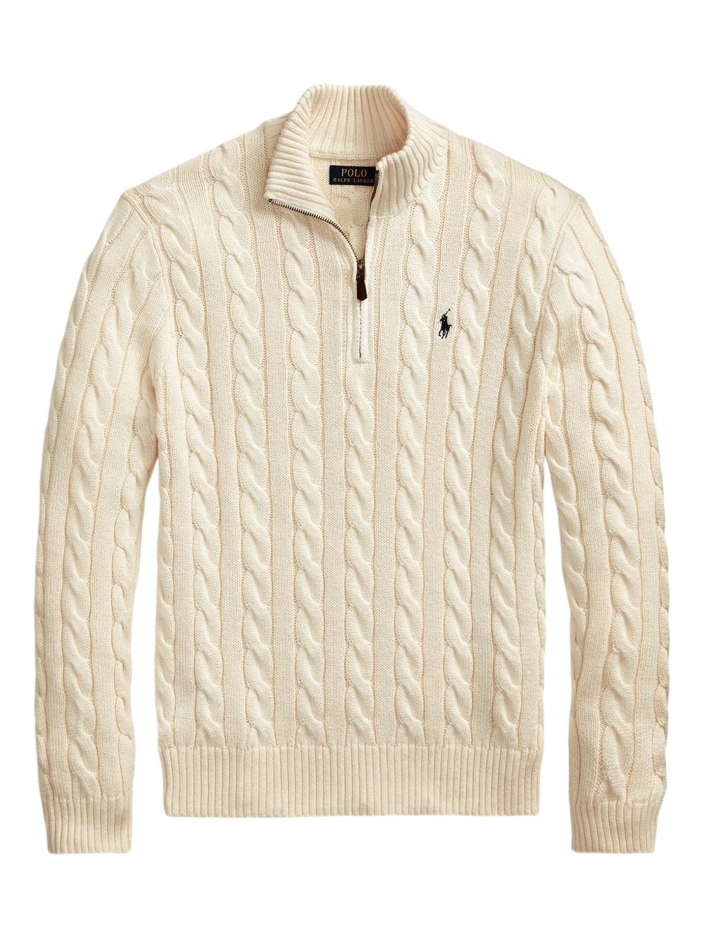 Classic RL Cable-Knit Cotton Jumper with Zip Collar